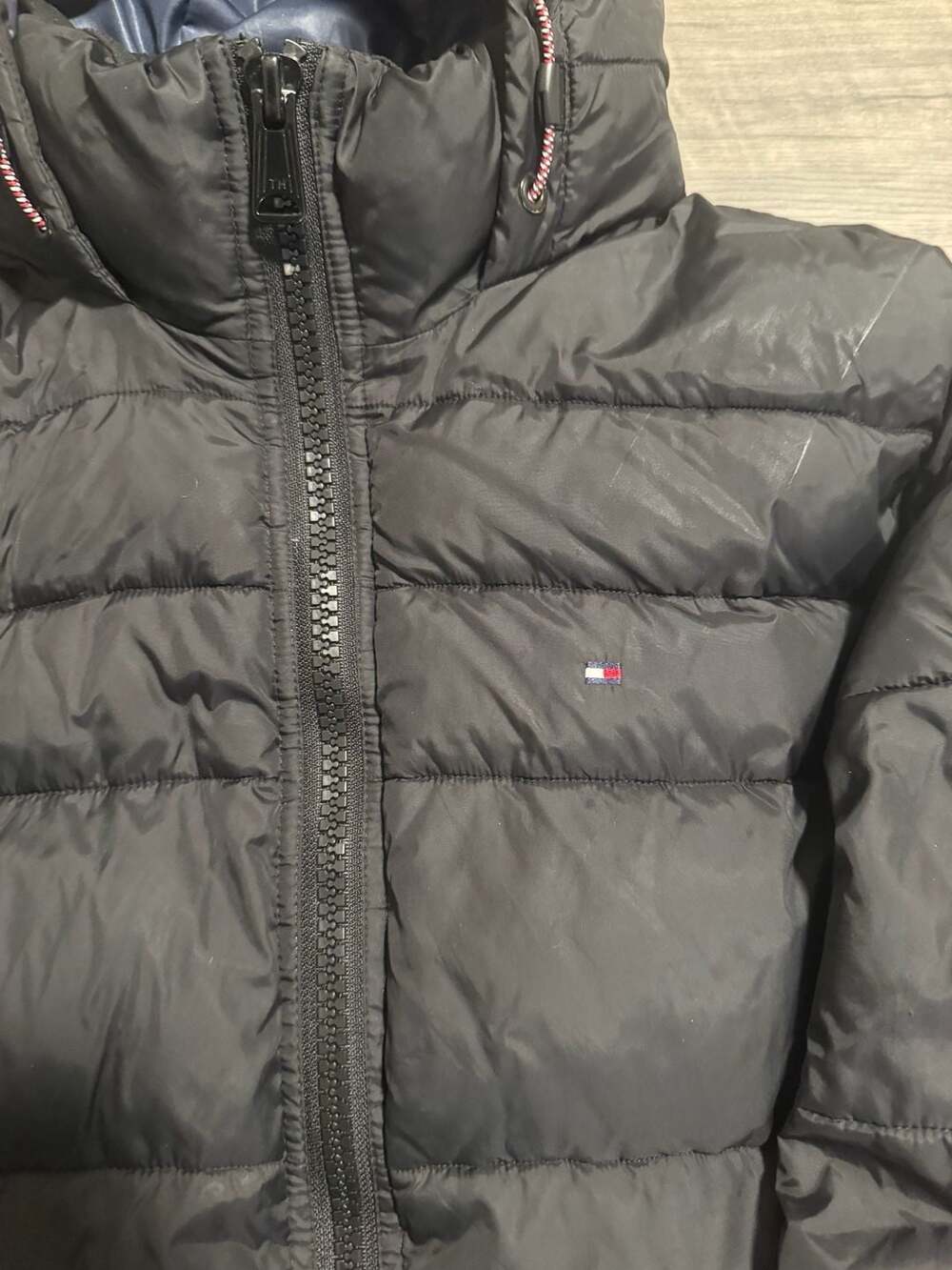Tommy Hilfiger Men's Dark Blue Padded Full Zip Coat Jacket Size L - Picture 3 of 6